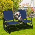 thumbnail image 4 of Costway 2 Person Outdoor Patio Double Glider Chair Loveseat Rocking Navy, 4 of 10