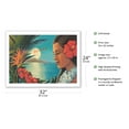 thumbnail image 2 of Aloha Moonrise - Hula Girl - Full Moon over Diamond Head Crater - Vintage Hawaiian Travel Poster by Kerne Erickson - Fine Art Matte Paper Print (Unframed) 24x32in, 2 of 4