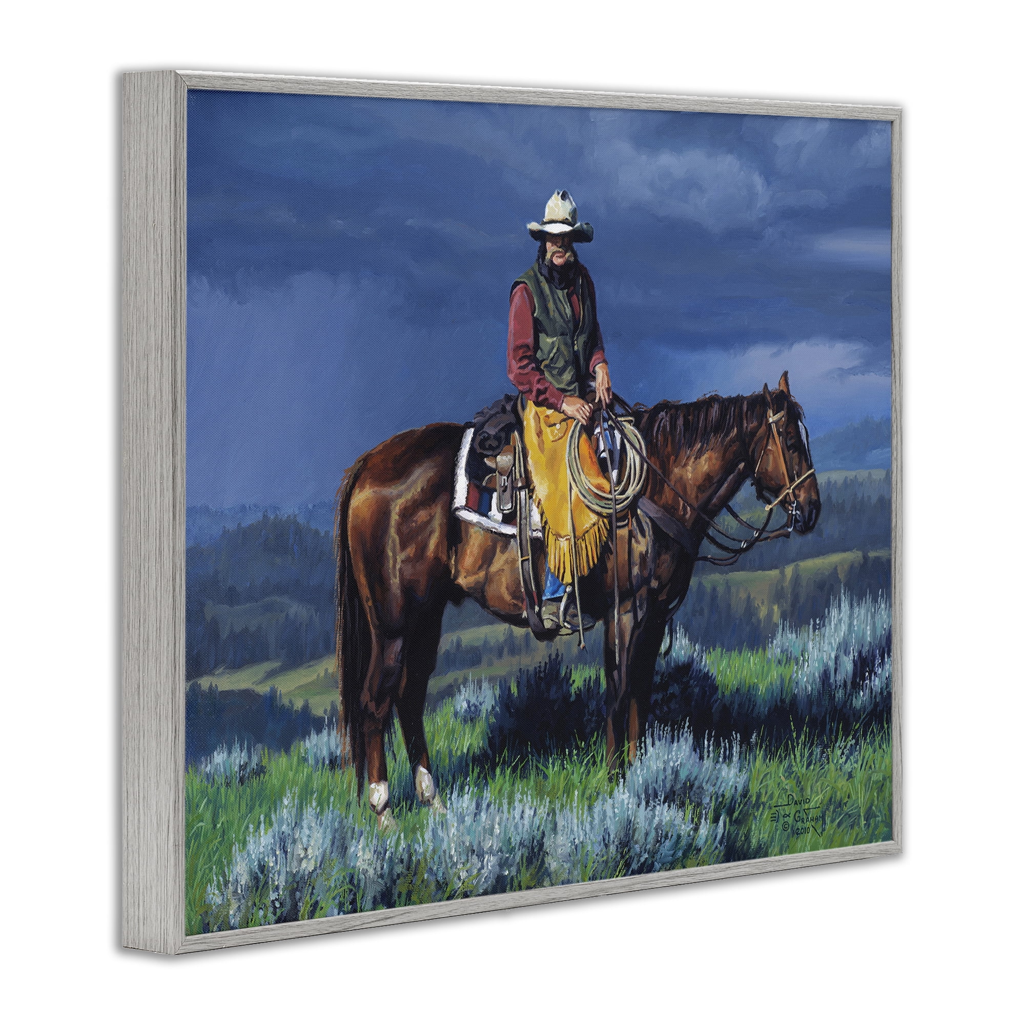 Stupell Industries Before The Storm Animals & Insects Painting Gray Framed Art Print Wall Art, 20 x 16