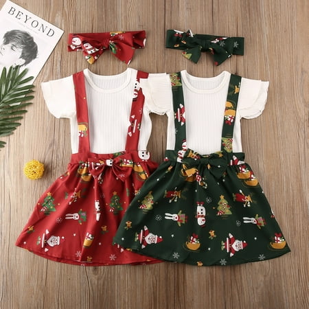 

Toddler Kids Baby Girl Sister Matching XMAS T-Shirt Bib Dress Shorts Outfits