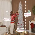 thumbnail image 3 of HOMCOM 7.5ft Christmas Tree with DIY Synchronized LEDs, Xmas Tree, White, 3 of 10