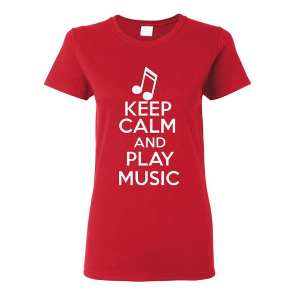 Ladies Keep Calm And Play Music Musician T-Shirt Tee