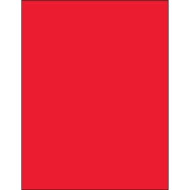 Box Partners LL185RD 8.5 x 11 in. Fluorescent Red Rectangle Laser Labels - Pack of 100
