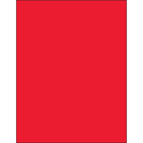 Box Partners Rectangle Laser Labels 8 1/2" x 11" Fluorescent Red 100/Case LL185RD