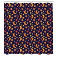 thumbnail image 2 of Ambesonne Nocturnal Shower Curtain, Moons and Stars Shapes, 69"Wx75"L, Indigo Marigold Mustard, 2 of 4