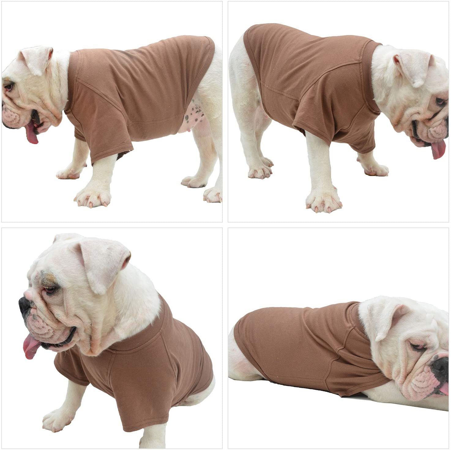 Lovelonglong Bulldog Clothes Dog Clothing Blank T-Shirt Tee Shirts for French Bulldog English Bulldog American Pit Bull Pugs 100% Cotton Skin Care Black B-XL
