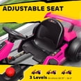 thumbnail image 6 of Aosom 24V 7.5 MPH Drifting Electric Go Kart with Adjustable Seat with Slow Start, Button Start, Music, Horn, Lights, for 6-12 Years, Pink, 6 of 10