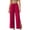 (New11)Hot Pink, variant on Chic Lounge Trousers for Women Casual Loose Fit Split Hem Flowy Palazzo Pants Breathable Elastic Waist Yoga Trousers with Drawstring
