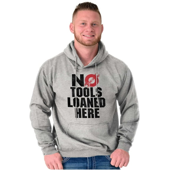 No Tools Loaned Here Mechanic Humor Unisex Plus Fleece Graphic Hoodie Brisco Brands 2X