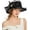 03black, variant on Organza Fascinator Hat - Women's Wide Brim Church Bridal Tea Party Wedding Hat