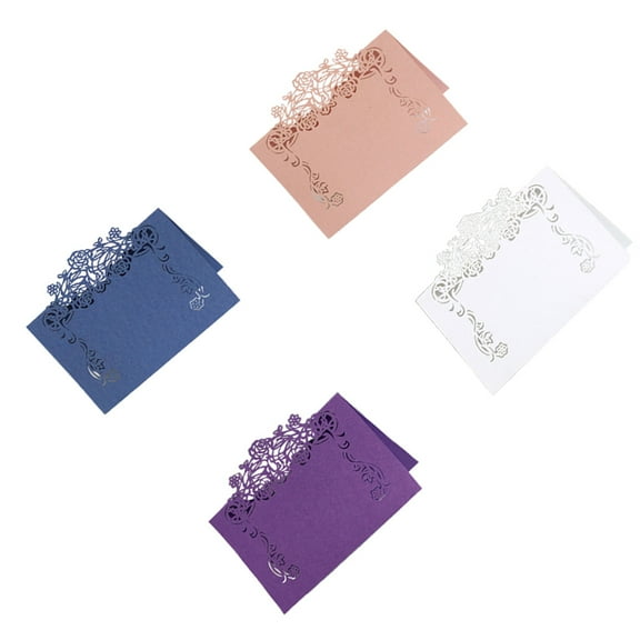 TABLZONE 50Pcs Blue Paper Place Card Wedding Place Name Card for Elegant Party and Event Decor