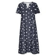 thumbnail image 5 of TAGOLD Womens Summer Dresses,Women Summer Casual Printed V Neck Short Sleeve Dress, 5 of 5