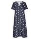 thumbnail image 5 of ICHUANYI Clearance Women Summer Casual Printed V Neck Short Sleeve Dress(Navy, M) ICHUANYI WER2023081508327, 5 of 6