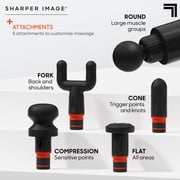 Sharper Image® Powerboost® Deep Tissue Percussion Massager 3.0, 5 Attachments, 6 Speed Settings, Black