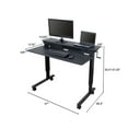 thumbnail image 5 of Stand Up Desk Store Crank Adjustable Two Tier Standing Desk with Heavy Duty Steel Frame (Black Frame/Black Top, 48" Wide), 5 of 7