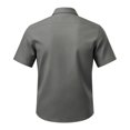 thumbnail image 4 of Mens Short Sleeve Button Down Shirt Casual Print Pocket Top Summer Lightweight Blouse for Work Travel Out Activities Gray S, 4 of 6