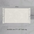 thumbnail image 4 of Jean Pierre Ricardo Cotton Fringe 27 x 45 in. Bath Rug, White, 4 of 11