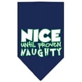 thumbnail image 2 of Mirage Pet Nice until proven Naughty Screen Print Pet Bandana Navy Size Small, 2 of 2