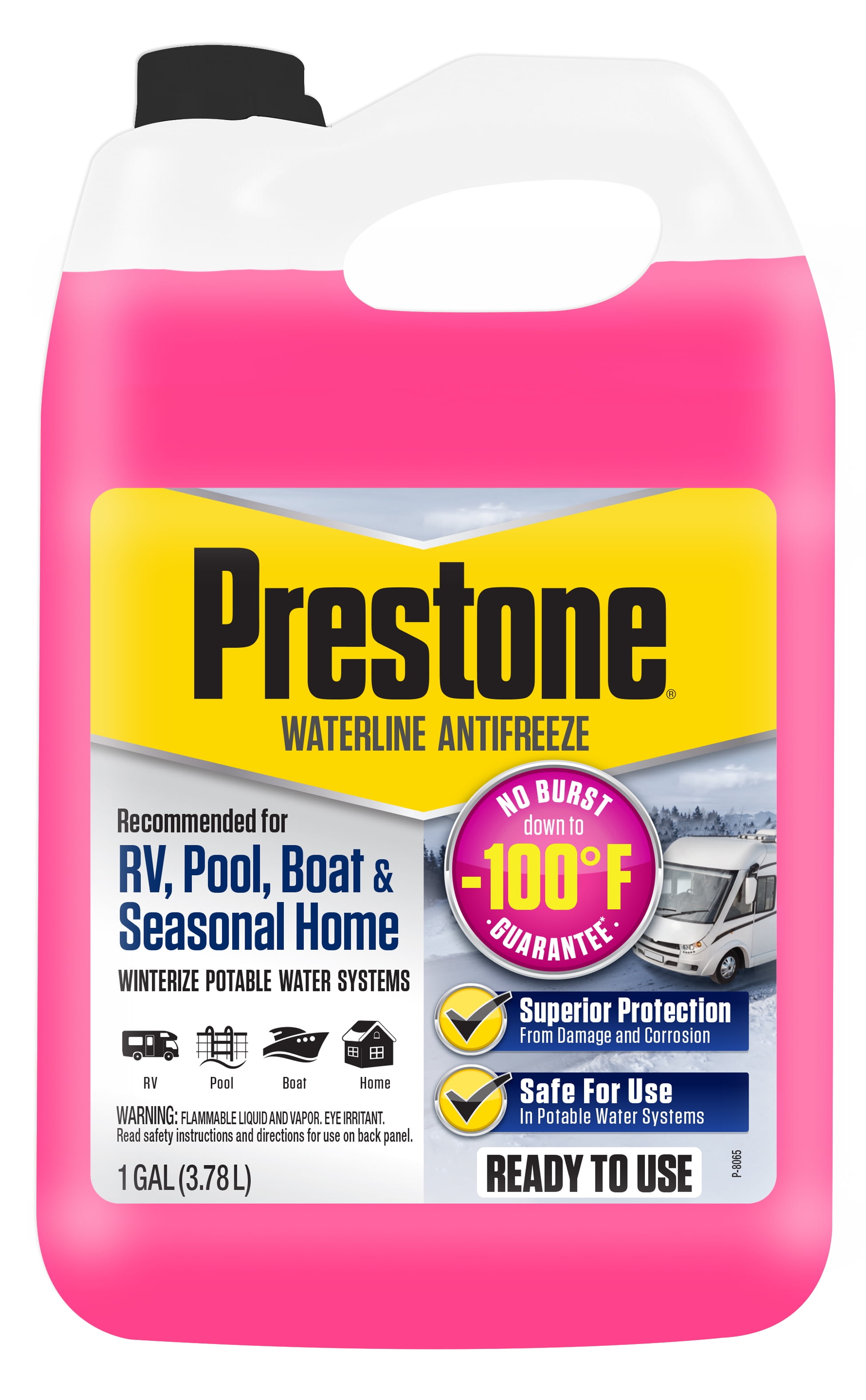 (2 pack) Prestone Waterline/RV Antifreeze, -100° No Burst - Potable Water Systems, 1 Gallon