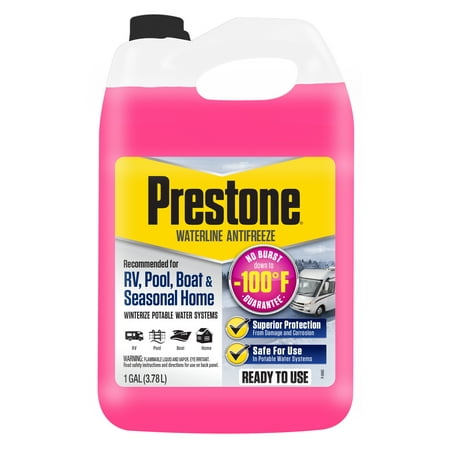 Prestone Waterline/RV Antifreeze, -100° No Burst - Potable Water Systems, 1 Gallon