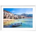 thumbnail image 2 of Art.com Beautiful Old Harbor with Wooden Fishing Boat in Cefalu, Sicily, Italy. Photographic Print by Aleksandar Todorovic, White Frame Wall Art, 29" x 21", 2 of 5