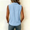 thumbnail image 6 of Ulitacool Summer T Shirts For Womens O Neck Solid Color Sleeveless Tank Tops Button Blouse Elegant Wear S Bu1, 6 of 9