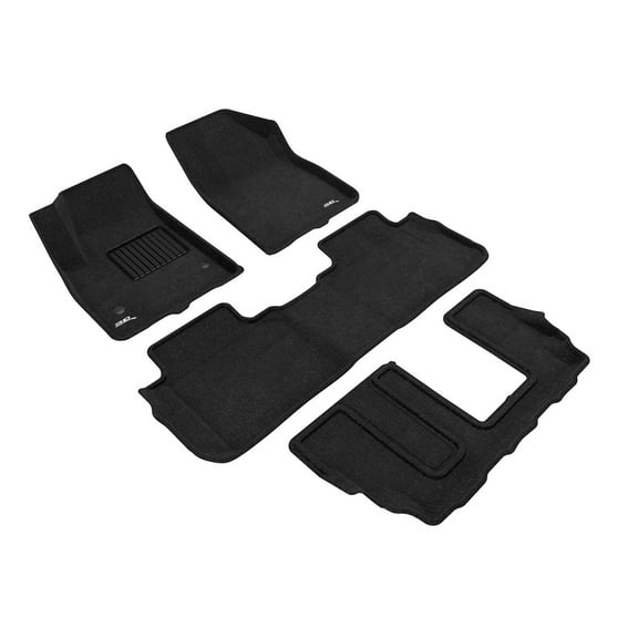 3D MAXpider 2017-2022 Fits GMC Acadia With Bench 2Nd Row Elegant Woven Nylon Black 1st 2nd 3rd Row Floor Mat L1GM02104709