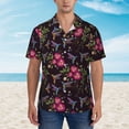 thumbnail image 2 of Yiaed Flowers And Humming Bird1 Print Hawaiian Shirt for Men Short Sleeve Button Down Shirts Beach Shirts for Men,Small, 2 of 7