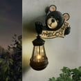 thumbnail image 6 of Ashosteey Black Bear Statue with Solar light and Welcome Sign, Wall Mount Black Bear Decor Figurine for Garden Patio Yard Wall Decor, Cute Outdoor Bear Statue for House Decorations, 6 of 8