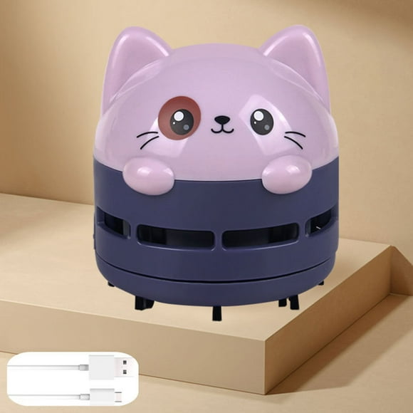 Bonita aspiradora de escritorio, minilimpiador de polvo de mesa recargable por USB para teclado, escritorio de vacío de escritorio giratorio de 360º