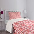 thumbnail image 3 of Ambesonne Ethnic Quilted Bedspread Set 2 Pcs, Russian Slavic Stitch, Twin Size, White and Red, 3 of 5
