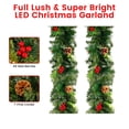 thumbnail image 4 of MesaSe Guirlandes de Noël Pré-Éclairées avec Lumière LED Couronnes de Noël Illuminées avec Pommes de Pin Baies Rouges Guirlande de Noël Artificielle pour Fête Cheminées Escaliers Porte d'Entrée Décoration du Nouvel An, 4 of 11