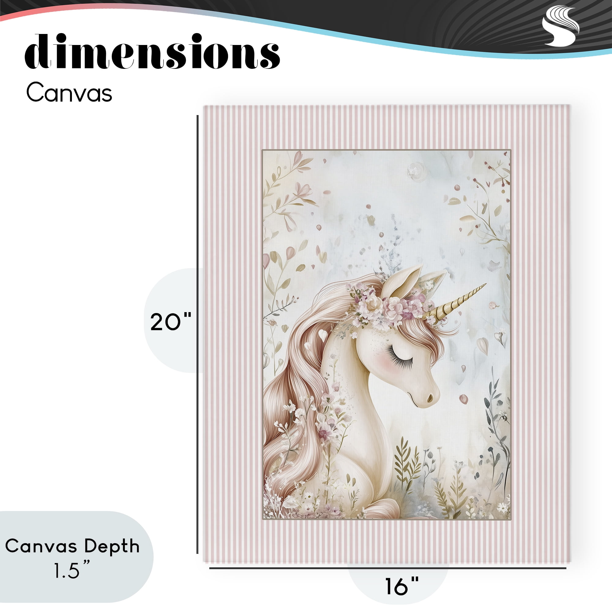 Stupell Industries Enchanted Dreams Unicorn Canvas Wall Art, design by Christine Simpson Art