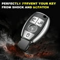 thumbnail image 5 of Xotic Tech 3 Button Full Protection Silver Smart Key Fob Cover Case Shell Compatible with Mercedes Benz A B C E S G M V Class CLA CLS GLA GLC GLE GLK GLS, 5 of 9