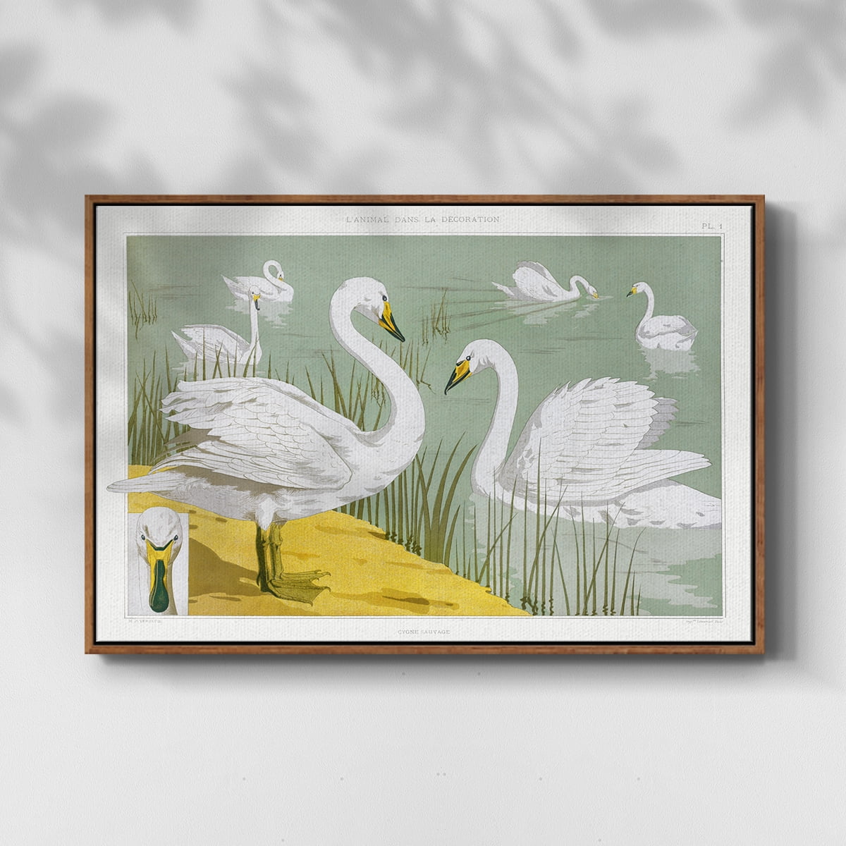 Vintage Landscape-CXX By Wexford Home Framed in Walnut Wood Gallery Wrapped Canvas 17 in. x 25 in.