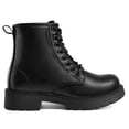 thumbnail image 3 of LuckLilac Kids Combat Boots Girls Classic Ankle Booties Side Zipper Waterproof Shoes for School Outdoor,Black PU 13M, 3 of 7