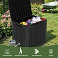 thumbnail image 4 of Uforic 30 Gallon Outdoor Resin Deck Box, Weatherproof Rattan Storage Box, Lockable, Black, 4 of 8