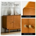 thumbnail image 4 of 4 Doors Modern Curved Sideboard Buffet Cabinet with Storage Adjustable Shelves Cable Management Living Room Acorn, 4 of 7