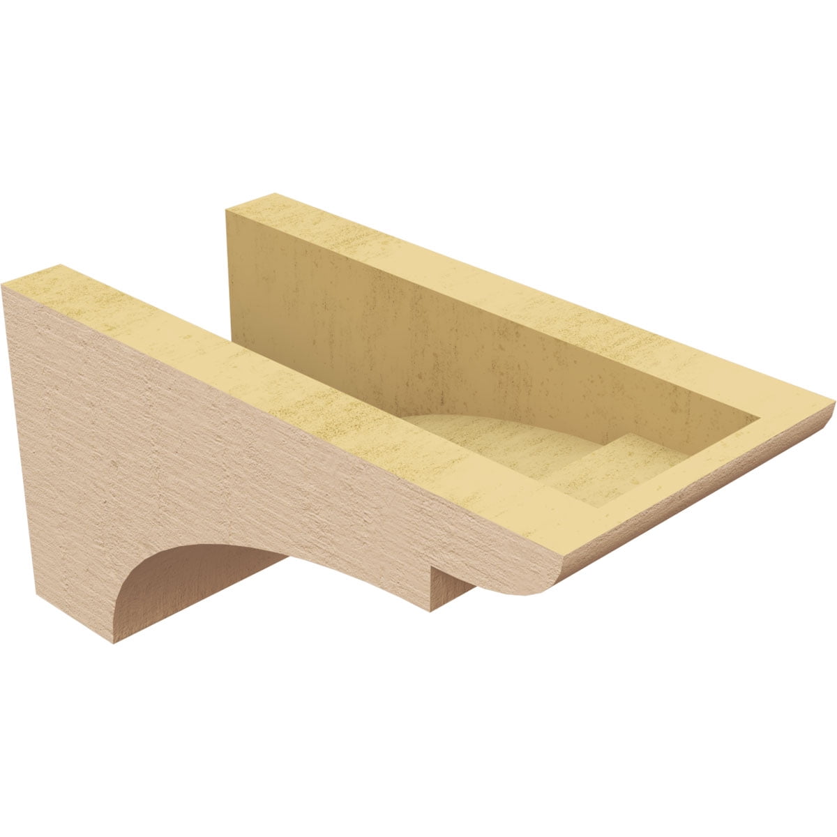 5"W x 10"D x 5"H Wide Yorktown Rough Cedar Woodgrain TimberThane Corbel, Primed Tan