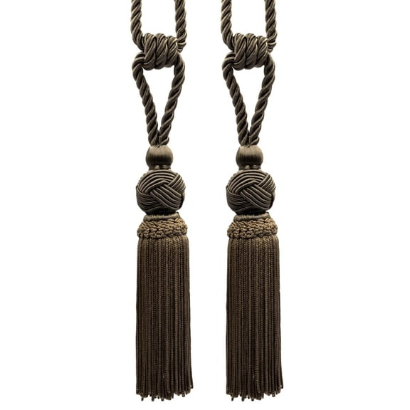 DECOPRO Elegant Medium-Sized Chainette Tassel Tieback, Turkish Knot Design - Ideal for Curtains and Draperies, Tassel Length 6" (15cm), Spread 28" (71cm) # TBTRK6, #D2 Set of 4