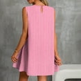 thumbnail image 4 of Xdegoge Sundresses for Women Loose Fit A-Line Sleeveless Crewneck Casual Dresses Vertical Striped Mini Dress for Summer Beach Holiday Vacation Wear, 4 of 7