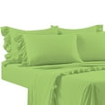 thumbnail image 4 of 4 Piece Corner Ruffle Sheet Set, 3" Inch Corner Ruffle On Flat Sheet, 18 Inch Deep Pocket, 100% Egyptian Cotton, 800 TC, Full Size, Solid Sage, 4 of 6