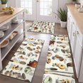 thumbnail image 2 of Brown Mushroom Label Light Pattern Kitchen Rugs Sets Of 3,Kitchen Runner Rugs Non Skid Washable,Decorative Kitchen Floor Mats for Kitchen,Sink,Laundry,17"x30"+ 17"x47" + 17"x59", 2 of 6