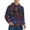 thumbnail image 2 of Honeii Colorful Shells Pattern Mens Hoodies Men's Loose Sleeve Sweatshirt,Pullover Hooded Sweatshirt for Men,Essentials Hoodie-Large, 2 of 7