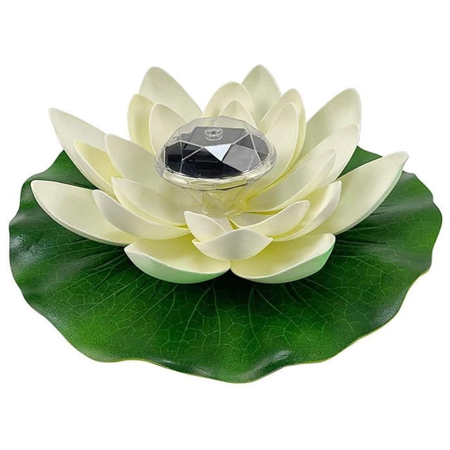 Yuarrent Luz de noche de loto artificial flotante Lámpara de loto LED Luz de ahorro de energía para jardín al aire libre Piscina Estanque Fuente Iluminación y accesorios No.6 Yuarrent HA046498-06