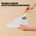 thumbnail image 4 of Long Handle Shoe and Laundry Cleaning Brush with Soft Bristles, Gentle on Shoes and Clothes, U-Shaped Head for Multi-Angle Cleaning, Gray and Orange Household Brush, 1 Piece, 4 of 6