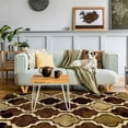 thumbnail image 5 of 8' X 10' Coffee Quatrefoil Power Loom Distressed Stain Resistant Area Rug, 5 of 8