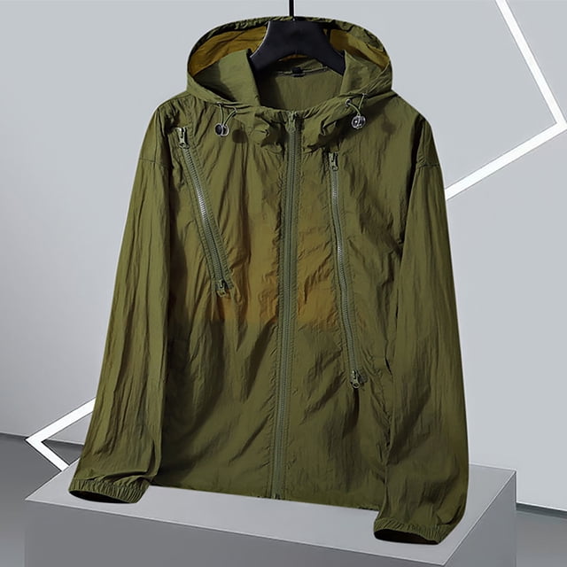 Veste à Capuche à Manches Longues Décontractée Multi-Poches pour Hommes pour Activités Extérieures et Usage Quotidien
