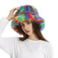 thumbnail image 3 of Fuzzy Bucket Hat Windproof Ultra-Thick Super Soft Non-Fading Ear Protection Women Winter Warm Faux Fur Hat, 3 of 10