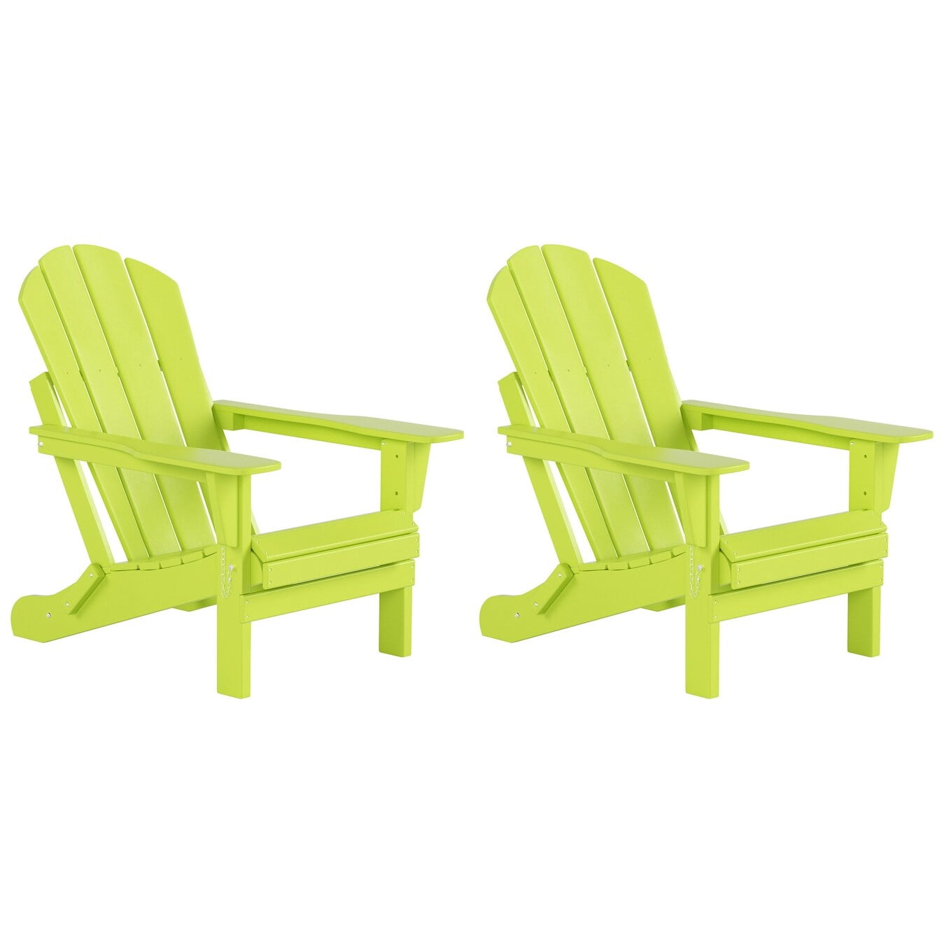 3-Piece Bistro Set Outdoor Patio Adirondack Chair with Coffee Table, Lime